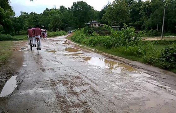 Wretched condition hits Udaipur Salgora road